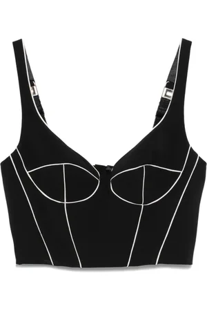 Elisabetta Franchi Top estilo corsé en contraste