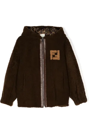 Fendi Abrigo con capucha y logo FF