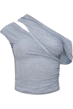 Self-Portrait Top con apliques de strass