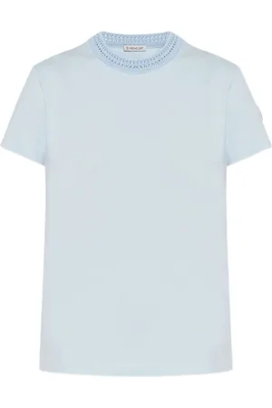 Moncler Camiseta de algodón con detalle de ganchillo