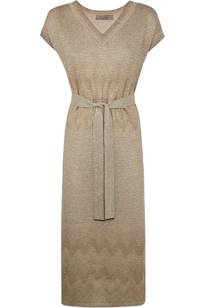 D.EXTERIOR Vestido midi con cuello en V