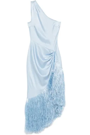 DAVID KOMA Vestido midi con detalle de flecos
