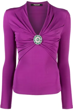 Roberto Cavalli Top fruncido en el frente