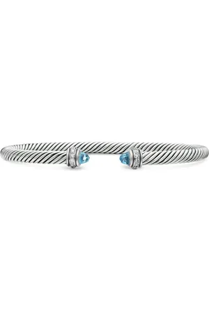 David Yurman Pulsera Cable Classics de 4 mm en plata de ley con diamante