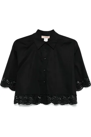 Twin-Set Camisa con ribete de encaje