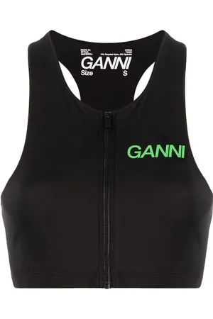 Ganni Top con cremallera y estampado del logo