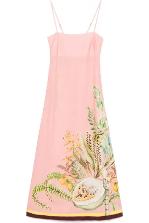 ALÉMAIS Vestido midi Papaya