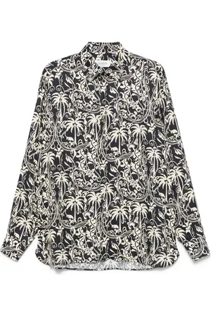 LANEUS Camisa con motivo de palmeras