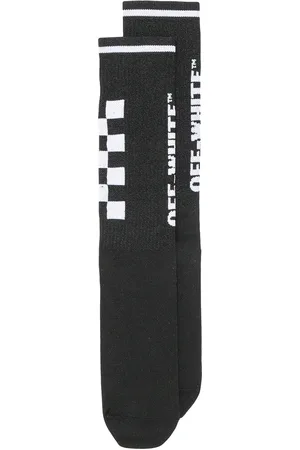 OFF-WHITE Calcetines de punto con motivo de cuadros con logo