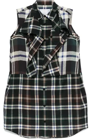 SACAI Vestido corto a cuadros