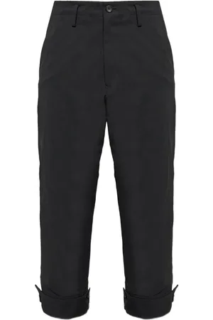 YOHJI YAMAMOTO Pantalones ajustados con pinzas de mezcla de algodón