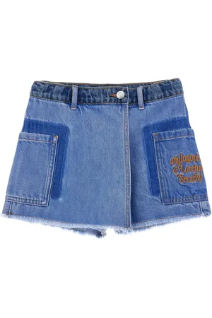 PHILOSOPHY DI LORENZO SERAFINI Pantalones vaqueros cortos con panel drapeado