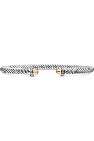 David Yurman Pulsera Classic Cable de 4 mm en oro amarillo de 18 ct y plata de ley con diamantes