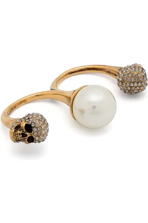 Alexander McQueen Anillo con calavera en los nudillos