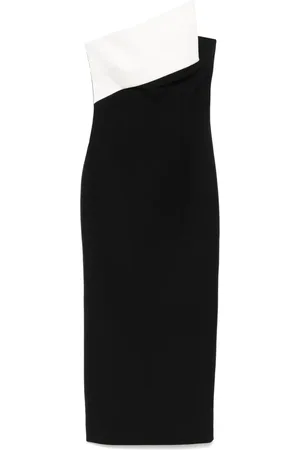 Roland Mouret Vestido midi con panel en contraste