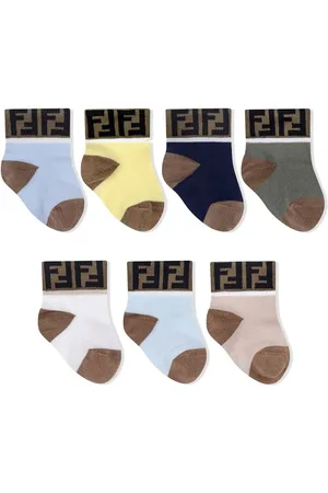 Fendi Pack de siete pares de calcetines con ribete del logo