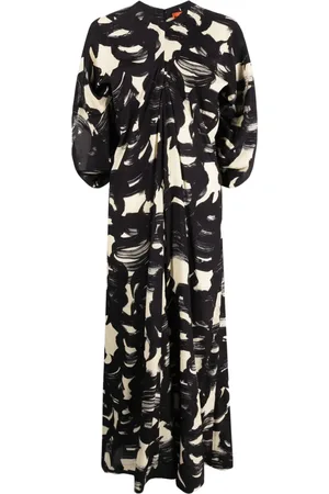 Colville Vestido Cocoon largo con pinceladas estampadas
