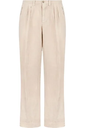 Boglioli Pantalones de lino con pinzas