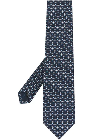 Salvatore Ferragamo Corbata con estampado de aviones