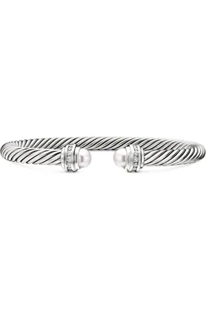 David Yurman Pulsera Cable Classics de 5 mm en plata de ley con diamante