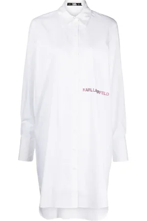 Karl Lagerfeld Vestido camisero con logo en relieve