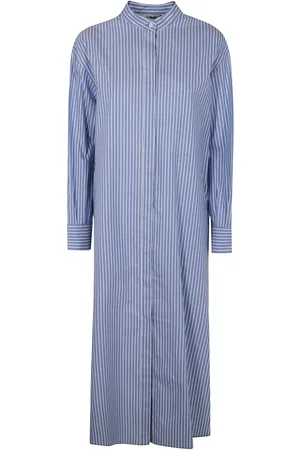 Max Mara Vestido camisero a rayas