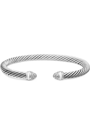 David Yurman Pulsera Cable Classics de 5 mm en plata de ley con diamante