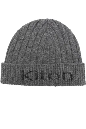 Kiton Gorro de cachemira con logo en intarsia