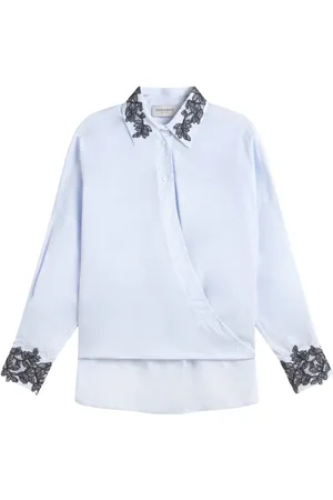 Ermanno Firenze Camiseta con detalle de encaje