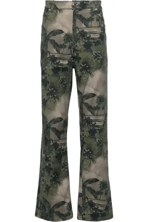 Roberto Cavalli Vaqueros rectos con estampado militar