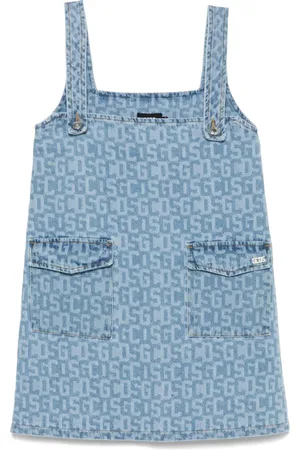 GCDS Vestido vaquero corto con monograma