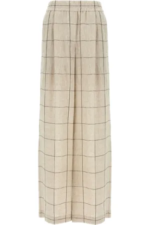 Brunello Cucinelli Pantalones palazzo de lino