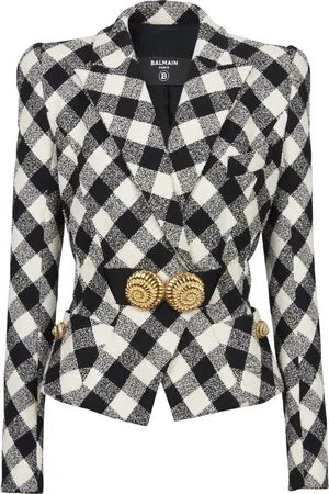 Balmain Chaqueta de tweed Vichy