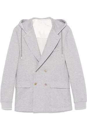 ELEVENTY Blazer con doble botonadura y capucha