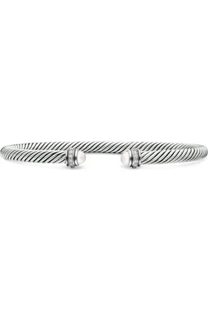 David Yurman Pulsera Cable Classics de 4 mm en plata de ley con diamante