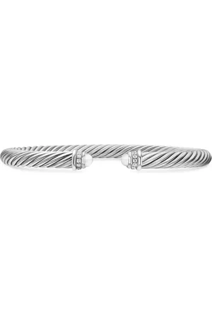 David Yurman Pulsera Cable Classics de 5 mm en plata de ley con diamante