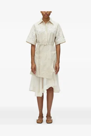 3.1 Phillip Lim Vestido de popelina asimétrico
