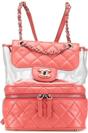 CHANEL Mochila Aquarium acolchada de PVC y piel de borrego acolchado 2018