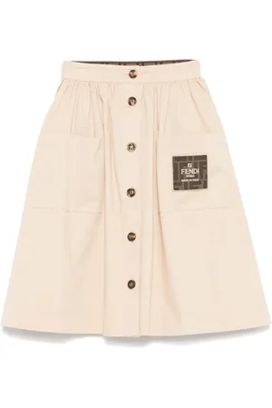 Fendi Falda con parche del logo