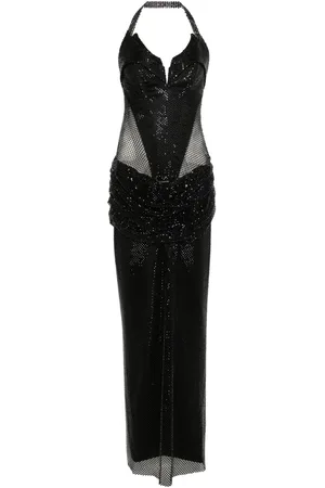 MITILIANE COUTURE Vestido largo con apliques de cristal