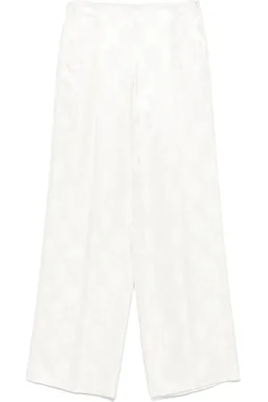 Fendi Pantalones con motivo floral en jacquard