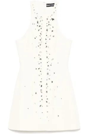 DAVID KOMA Vestido corto con cristales bordados