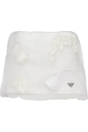 Prada Minifalda de organza bordada