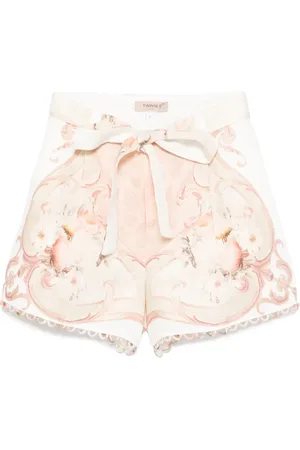 Twin-Set Pantalones cortos de lino estampados