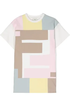 Fendi Vestido tipo camiseta con estampado FF