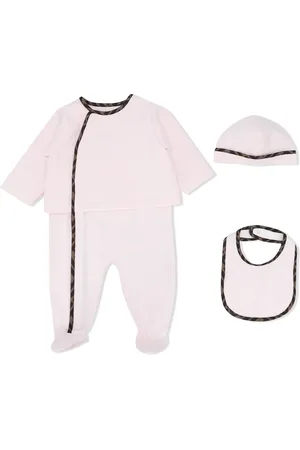 Fendi Set de tres piezas con ribete con logo FF