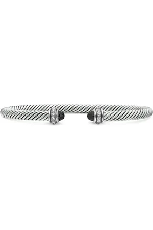 David Yurman Pulsera Cable Classics de 4 mm en plata de ley con diamante