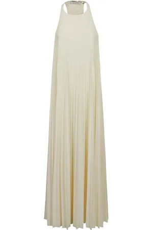 Sportmax Vestido plisado con cuello halter