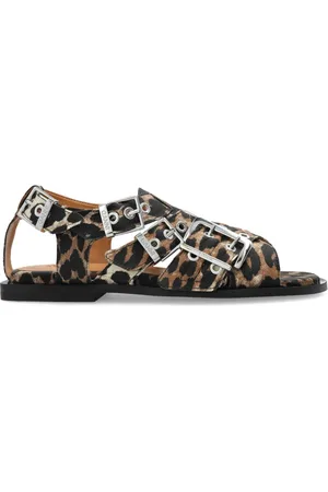 Ganni Sandalias con estampado de leopardo