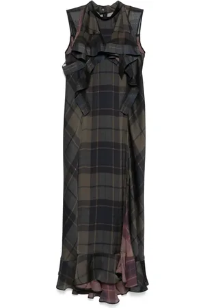 SACAI Vestido con motivo de cuadros
